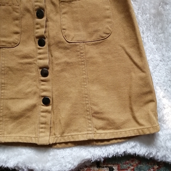 BDG Mustard Button Up Mini Skirt - Picture 3 of 6